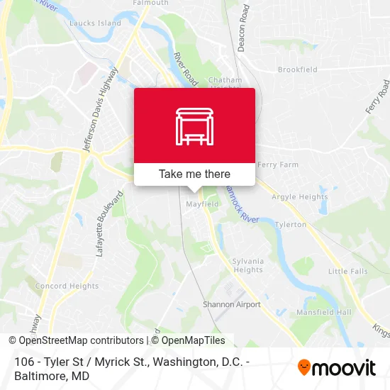 106 - Tyler St / Myrick St. map