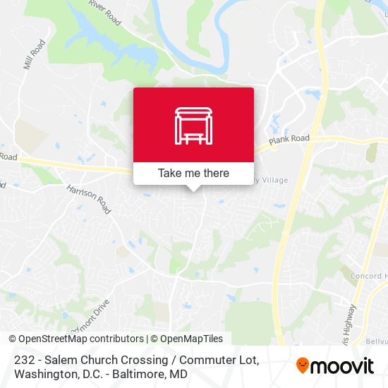 232 - Salem Church Crossing / Commuter Lot map
