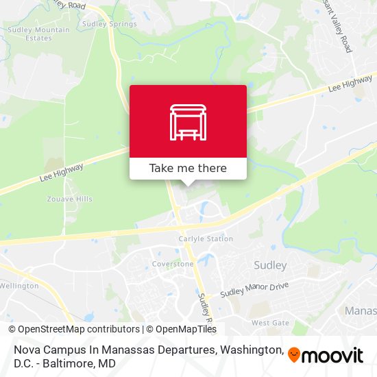 Nova Campus In Manassas Departures map