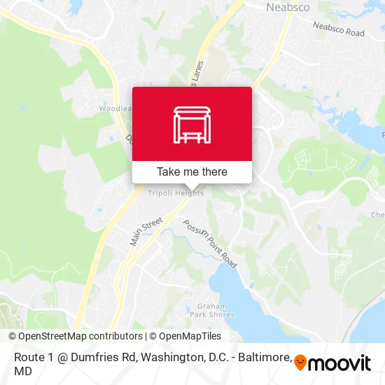 Route 1 @ Dumfries Rd map