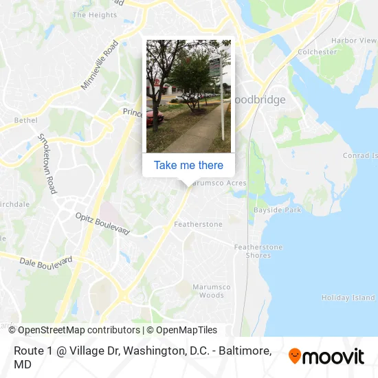 Route 1 @ Village Dr map