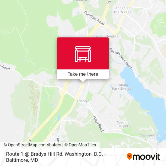 Route 1 @ Bradys Hill Rd map