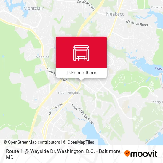 Route 1 @ Wayside Dr map