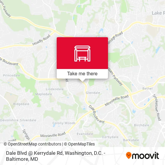 Dale Blvd @ Kerrydale Rd map
