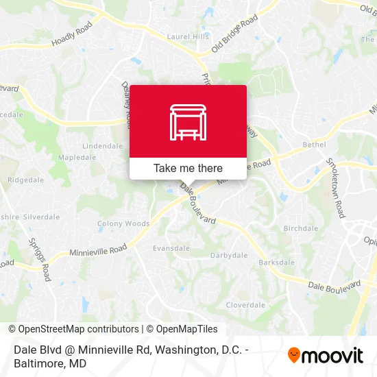 Dale Blvd @ Minnieville Rd map