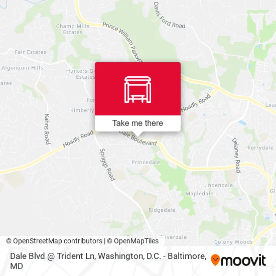 Dale Blvd @ Trident Ln map