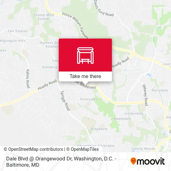 Dale Blvd @ Orangewood Dr map