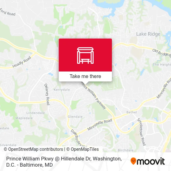 Prince William Pkwy @ Hillendale Dr map