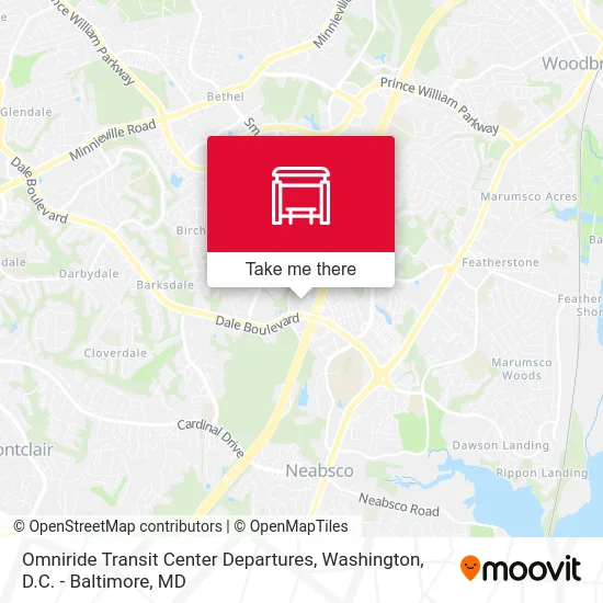 Omniride Transit Center Departures map
