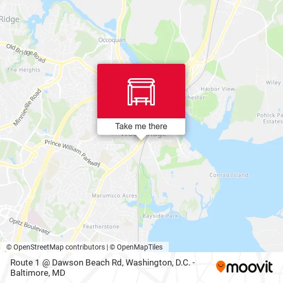 Route 1 @ Dawson Beach Rd map