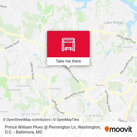 Prince William Pkwy @ Pennington Ln map