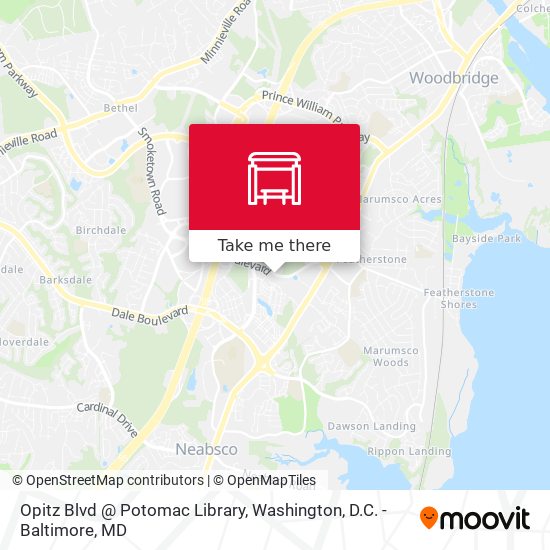 Opitz Blvd @ Potomac Library map