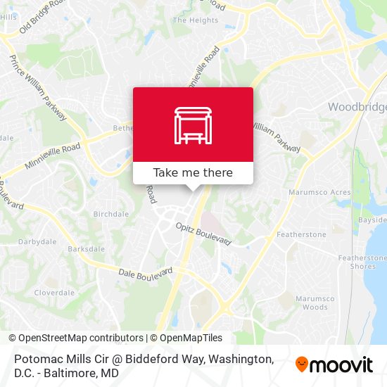 Mapa de Potomac Mills Cir @ Biddeford Way