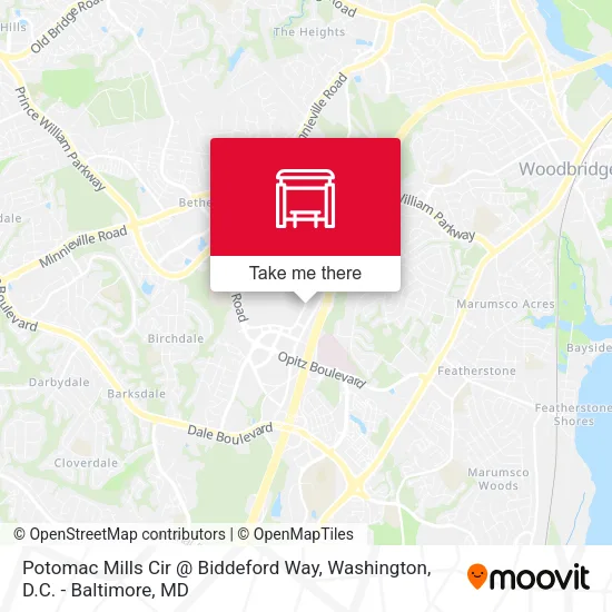 Mapa de Potomac Mills Cir @ Biddeford Way