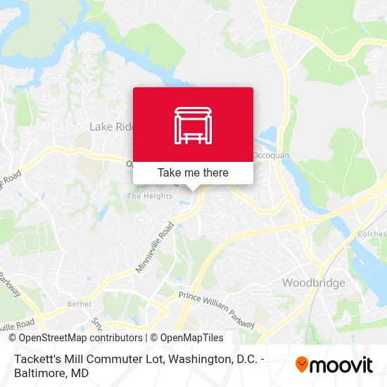 Tackett's Mill Commuter Lot map