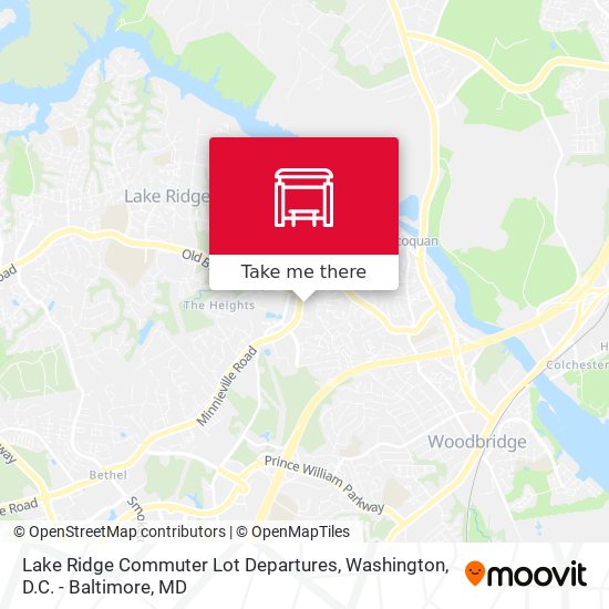 Lake Ridge Commuter Lot Departures map