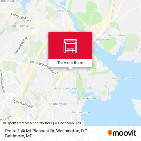 Route 1 @ Mt Pleasant Dr map