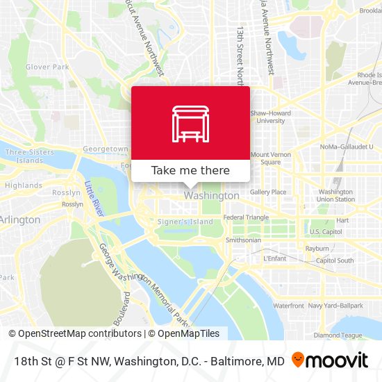 18th St @ F St NW map