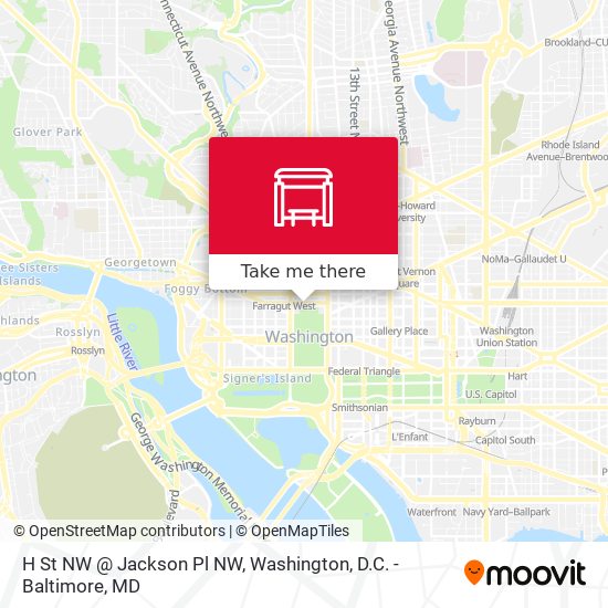 H St NW @  Jackson Pl NW map