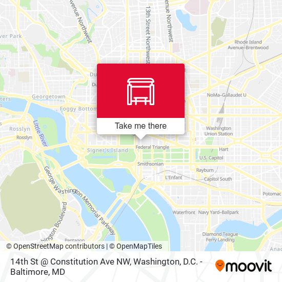 14th St @ Constitution Ave NW map