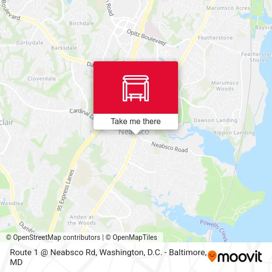 Route 1 @ Neabsco Rd map