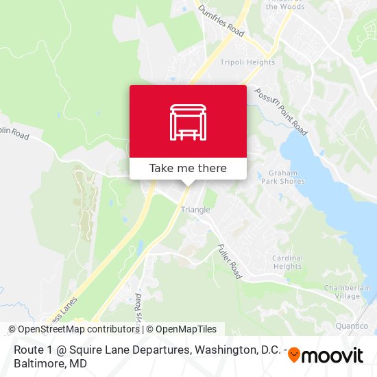Route 1 @ Squire Lane Departures map