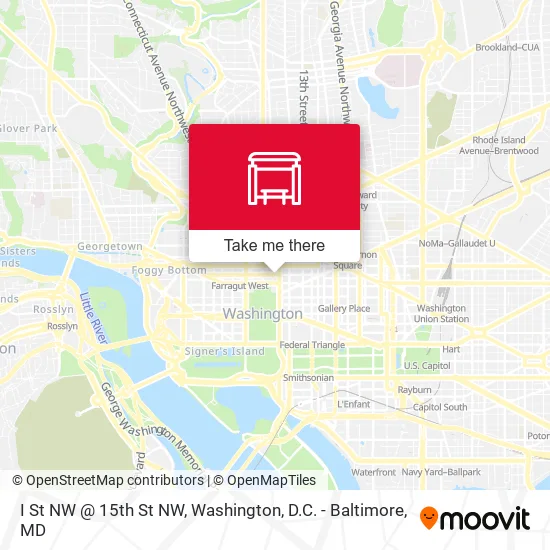 Mapa de I St NW @ 15th St NW