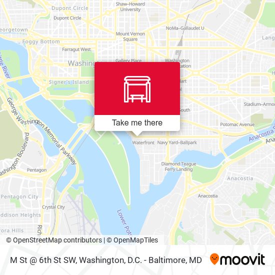 M St @ 6th St SW map