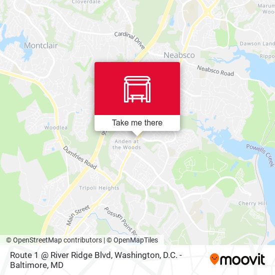 Route 1 @ River Ridge Blvd map
