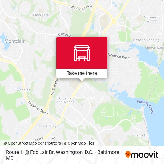 Route 1 @ Fox Lair Dr map