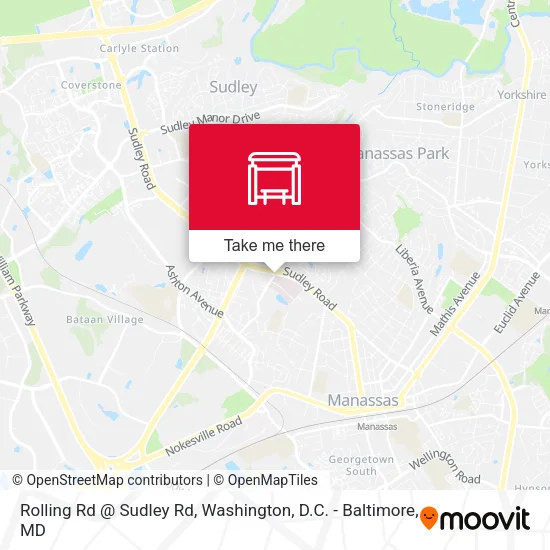 Rolling Rd @ Sudley Rd map