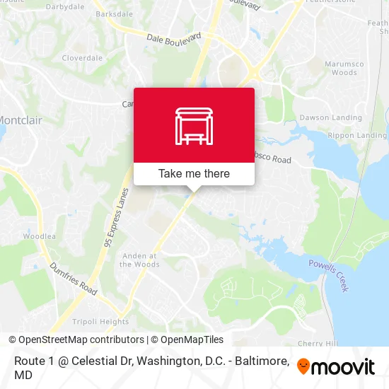 Route 1 @ Celestial Dr map