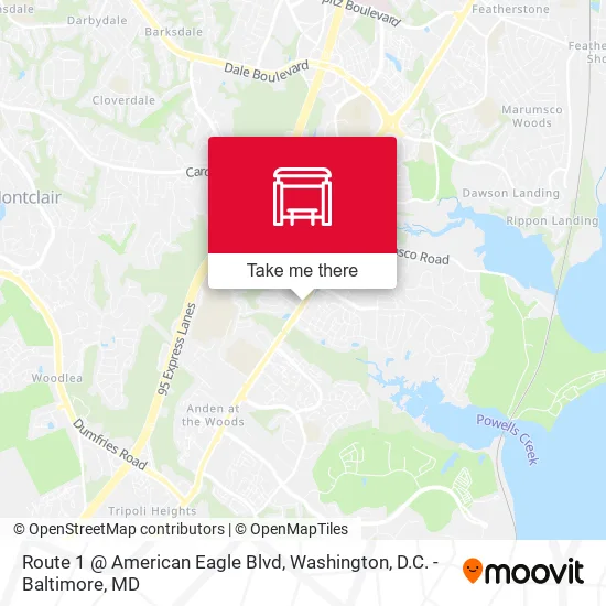 Route 1 @ American Eagle Blvd map