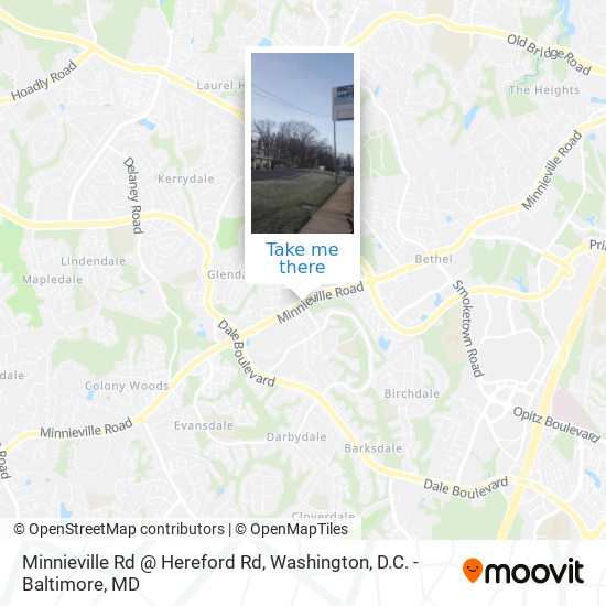 Minnieville Rd @ Hereford Rd map