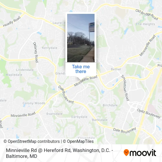 Minnieville Rd @ Hereford Rd map