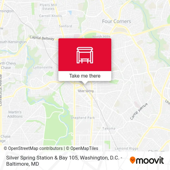 Silver Spring Station  & Bay 105 map
