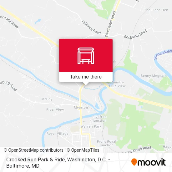 Mapa de Crooked Run Park & Ride