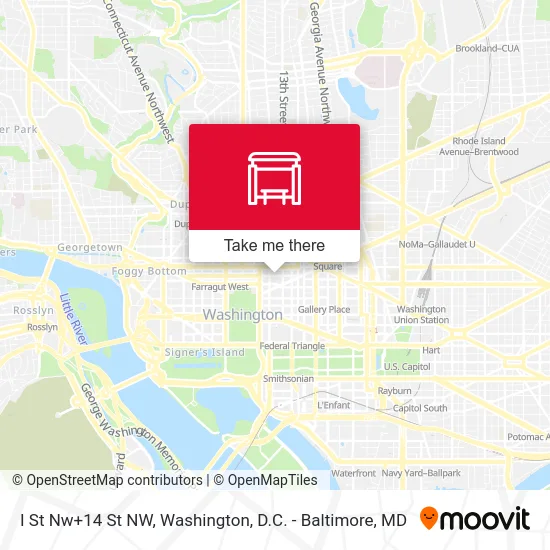 Mapa de I St Nw+14 St NW
