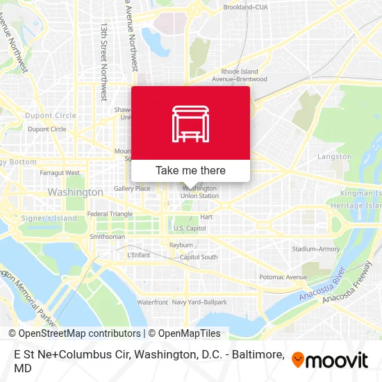 E St Ne+Columbus Cir map