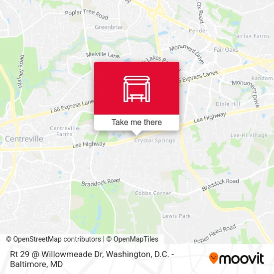 Rt 29 @ Willowmeade Dr map