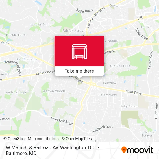 W Main St & Railroad Av map