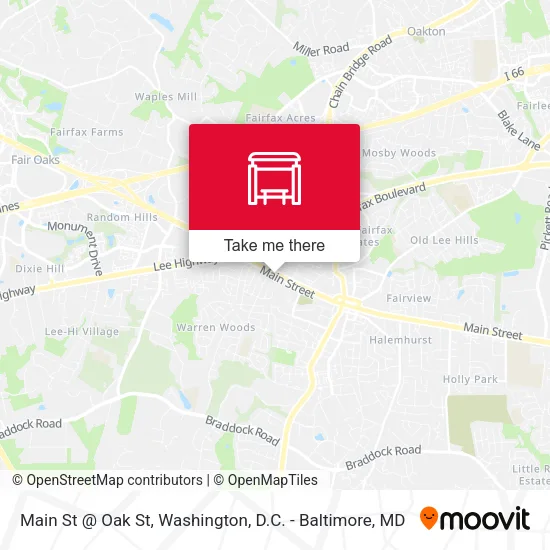 Main St @ Oak St map