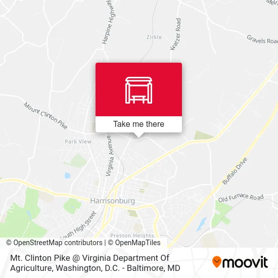 Mt. Clinton Pike @ Virginia Department Of Agriculture map