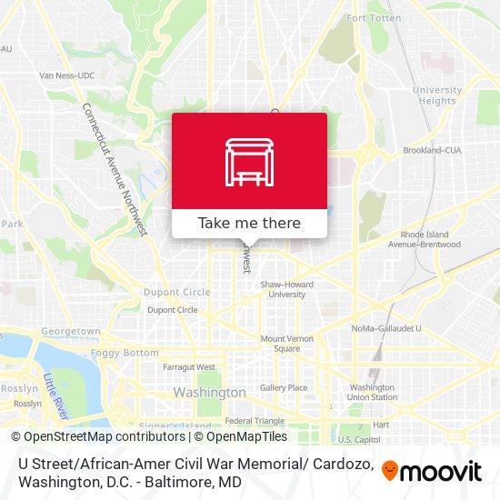 U Street / African-Amer Civil  War Memorial/ Cardozo map