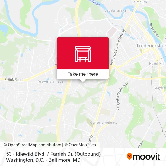 53 - Idlewild Blvd. / Farrish Dr. (Outbound) map