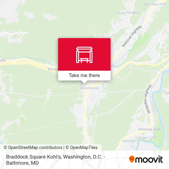 Braddock Square Kohl's map