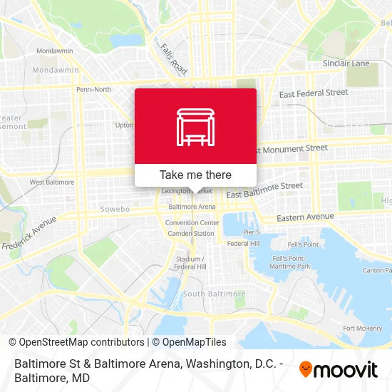 Baltimore St & Baltimore Arena map
