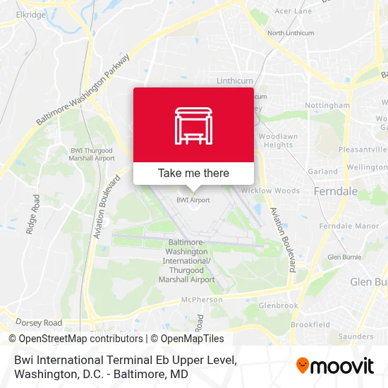 Bwi International Terminal Eb Upper Level map