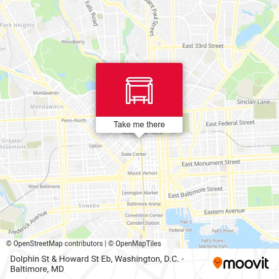 Dolphin St & Howard St Eb map