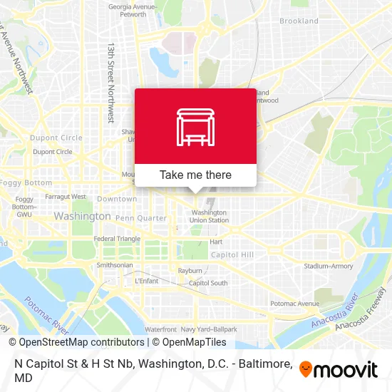 N Capitol St & H St Nb map